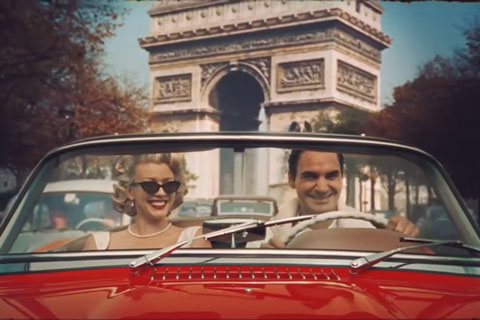 Federer fährt mit Blondine im 300 SL