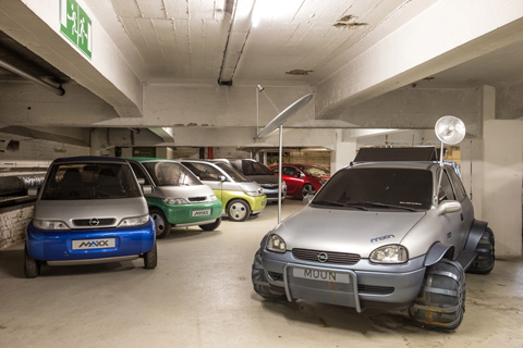 Opel Corsa "Moon" in der Werksammlung mit anderen Konzeptfahrzeugen