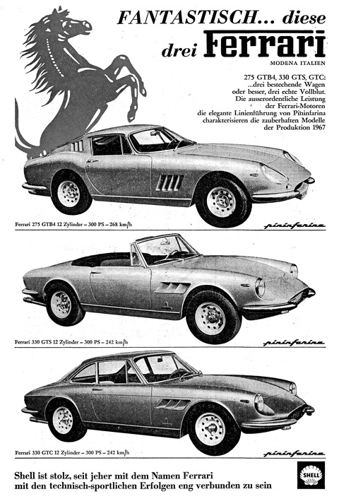Ferrari Werbung im Jahr 1967
