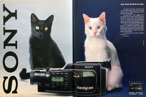 Auto Motor und Sport Heft 1/1990 - Sony-Werbung mit Katzen