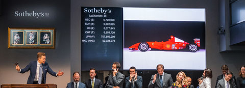 Versteigerung des Ferrari F2001 (2001) (@ Sotheby's)