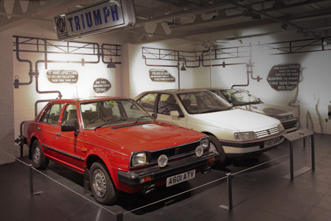Triumph Acclaim und Peugeot 405 SRI im Coventry Transport Museum 2017