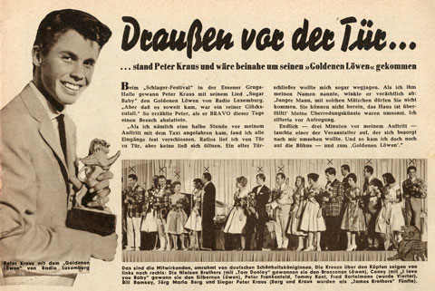 Peter Kraus in Bravo 32 von 1960