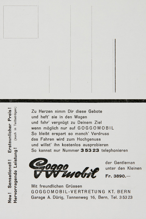 Postkarte eines Goggomobil-Händlers