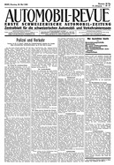 Titelblatt der Nummer 43 von Automobil-Revue Zeitungen 1935