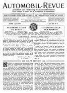 Titelblatt der Nummer 13 von Automobil-Revue Zeitungen 1910