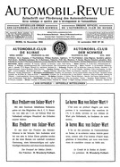 Titelblatt der Nummer 36 von Automobil-Revue Zeitungen 1910