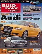 Titelblatt der Nummer 12 von auto motor und sport 2003