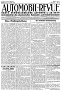 Titelblatt der Nummer 20 von Automobil-Revue Zeitungen 1930