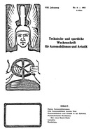 Titelblatt der Nummer 5 von Automobil-Revue Zeitungen 1912