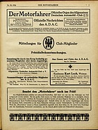 Titelblatt der Nummer 50 von Der Motorfahrer 1916