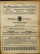 Titelblatt der Nummer 30 von Der Motorfahrer 1917