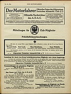 Titelblatt der Nummer 51 von Der Motorfahrer 1916