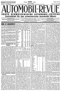 Titelblatt der Nummer 21 von Automobil-Revue Zeitungen 1925