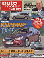 Titelblatt der Nummer 7 von auto motor und sport 2006