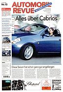 Titelblatt der Nummer 15 von Automobil-Revue Zeitungen 2003