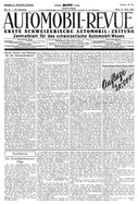 Titelblatt der Nummer 11 von Automobil-Revue Zeitungen 1922