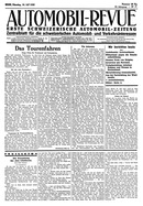Titelblatt der Nummer 57 von Automobil-Revue Zeitungen 1935