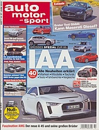 Titelblatt der Nummer 14 von auto motor und sport 2013
