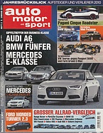 Titelblatt der Nummer 2 von auto motor und sport 2011