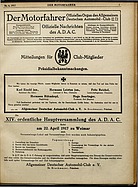 Titelblatt der Nummer 6 von Der Motorfahrer 1917