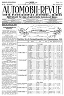 Titelblatt der Nummer 34 von Automobil-Revue Zeitungen 1922