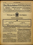 Titelblatt der Nummer 24 von Der Motorfahrer 1918