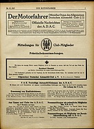 Titelblatt der Nummer 47 von Der Motorfahrer 1917
