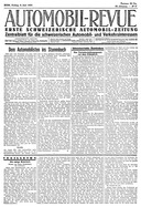 Titelblatt der Nummer 47 von Automobil-Revue Zeitungen 1934
