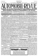 Titelblatt der Nummer 3 von Automobil-Revue Zeitungen 1920