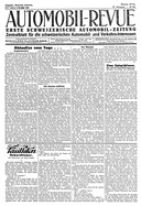Titelblatt der Nummer 101 von Automobil-Revue Zeitungen 1928