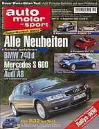 Titelblatt der Nummer 19 von auto motor und sport 2002