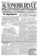 Titelblatt der Nummer 1 von Automobil-Revue Zeitungen 1939