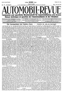 Titelblatt der Nummer 30 von Automobil-Revue Zeitungen 1920