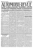 Titelblatt der Nummer 40 von Automobil-Revue Zeitungen 1934