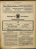 Titelblatt der Nummer 19 von Der Motorfahrer 1917