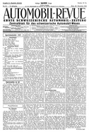 Titelblatt der Nummer 52 von Automobil-Revue Zeitungen 1922