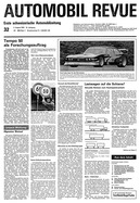 Titelblatt der Nummer 32 von Automobil-Revue Zeitungen 1978