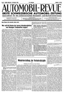 Titelblatt der Nummer 41 von Automobil-Revue Zeitungen 1945