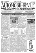 Titelblatt der Nummer 36 von Automobil-Revue Zeitungen 1925