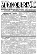 Titelblatt der Nummer 53 von Automobil-Revue Zeitungen 1933