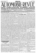 Titelblatt der Nummer 53 von Automobil-Revue Zeitungen 1928