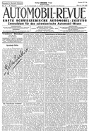 Titelblatt der Nummer 41 von Automobil-Revue Zeitungen 1925