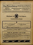Titelblatt der Nummer 33 von Der Motorfahrer 1917