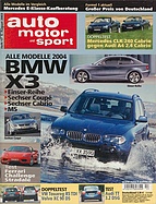 Titelblatt der Nummer 17 von auto motor und sport 2003