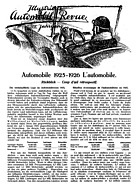 Titelblatt der Nummer Rückblick Automobile 1925-1926 von Illustrierte Automobil-Revue 1926