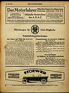 Titelblatt der Nummer 25 von Der Motorfahrer 1918