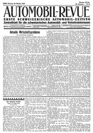 Titelblatt der Nummer 88 von Automobil-Revue Zeitungen 1933
