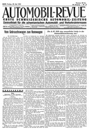 Titelblatt der Nummer 53 von Automobil-Revue Zeitungen 1934