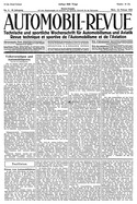 Titelblatt der Nummer 6 von Automobil-Revue Zeitungen 1920